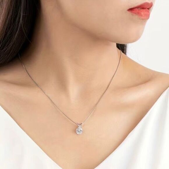 ASQ Spectacular 1ct Moissanite Diamond Necklace - Picture 4 of 16